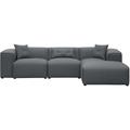 Canapé d'Angle en Tissu Gris Foncé Moelleux et Confortable pour Salon au Style Moderne et