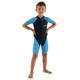 Seac Unisex Youth Seac Dolphin, Shorty Wetsuit for Kids in a 1,5 mm Neoprene and Lycra for Swimming, Snorkelling and Playing in The Water, Black/Light Blue, 5 Years