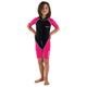 SEAC Unisex Youth Dolphin, Shorty Wetsuit Kids in a 1,5mm Neoprene Lycra for Swimming, Snorkelling and Playing in The Water, Black/pink, 3 Years