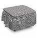 East Urban Home Box Cushion Ottoman Slipcover Polyester in Gray/Pink | 16 H x 38 W x 38 D in | Wayfair CC233DC38E2F4E169995C52D5D729ACB