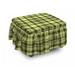 East Urban Home Scottish Quilt 2 Piece Box Cushion Ottoman Slipcover Set Polyester in Green | 16 H x 38 W x 0.1 D in | Wayfair