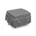 East Urban Home Doodle Floral Simple Nature 2 Piece Box Cushion Ottoman Slipcover Set Polyester in Gray | 16 H x 38 W x 0.1 D in | Wayfair