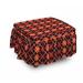 East Urban Home Geometric Autumn Scottish Argyle 2 Piece Box Cushion Ottoman Slipcover Set Polyester in Brown/Red | 16 H x 38 W x 0.1 D in | Wayfair