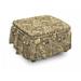 East Urban Home Earth Tones Welsh Pears 2 Piece Box Cushion Ottoman Slipcover Set Polyester in Brown | 16 H x 38 W x 0.1 D in | Wayfair