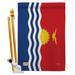 Breeze Decor Kiribati Flags Of The World Nationality Impressions Decorative Vertical 2-Sided 28 x 40 in. Flag set in Blue/Red | Wayfair