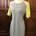 Lularoe Dresses | Lularoe Women’s Julia Size L Sheath Dress Gray/Yel | Color: Gray/Yellow | Size: L