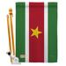 Breeze Decor Suriname Flags Of The World Nationality Impressions Decorative Vertical 2-Sided 28 x 40 in. Flag set in Green/Red | Wayfair