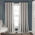 Lush Decor Rosalie Farmhouse Window Curtains Rustic Style Panel Set for Living, Dining Room Bedroom (Pair), 54" W x 84" L, Light Gray