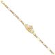 14ct Yellow Gold White Gold and Rose Gold Quinceanera Sweet 15 Years ID Bracelet Jewelry Gifts for Women