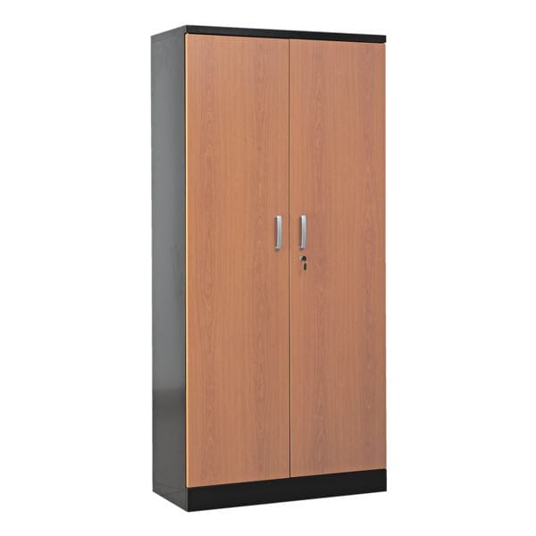 Gürkan Stahlschrank mit Flügeltüren in Holzoptik 92 x 195 cm Korpus schwarz schwarz, 92x195x42 cm Image
