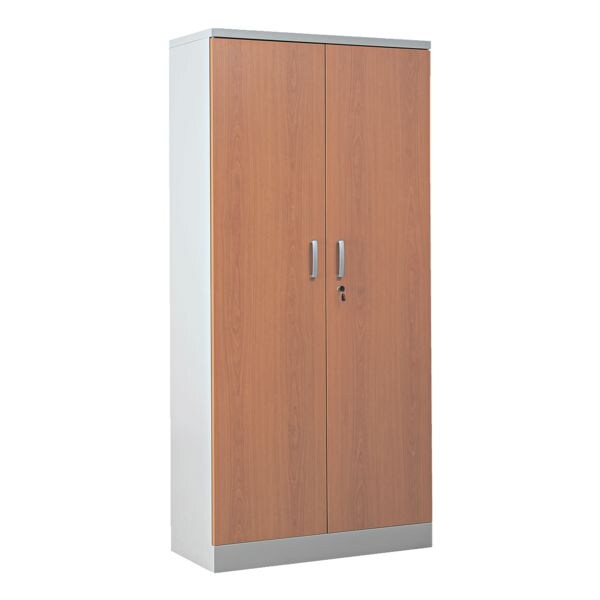 Gürkan Stahlschrank mit Flügeltüren in Holzoptik 92 x 195 cm Korpus grau grau, 92x195x42 cm Image