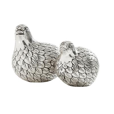 Partridge in a Pair Salt & Pepper Set - Antique Silver - Ballard Designs