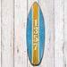 Designocracy Surfboard House Door Mailbox 4-Line Wall Mount Wood in Blue/Brown | 18 H x 5 W x 0.5 D in | Wayfair MA985223-18