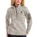 Women's Antigua Oatmeal Hawaii Warriors Fortune Half-Zip Pullover Sweater