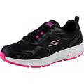 Skechers GO RUN CONSISTENT, Women's Go Run Consistent Slip On Trainers, Black (Black Leather/Synthetic/Pink Trim/Textile Bkpk), 6.5 UK (39.5 EU)