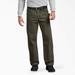 Dickies Men's Relaxed Fit Sanded Duck Carpenter Pants - Rinsed Moss Green Size 34 X (DU336)