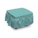 East Urban Home European Dotted 2 Piece Box Cushion Ottoman Slipcover Set Polyester in Blue/Green/Pink | 16 H x 38 W x 0.1 D in | Wayfair