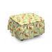 East Urban Home Dog Lover Pure Breed Animals 2 Piece Box Cushion Ottoman Slipcover Set Polyester in Green | 16 H x 38 W x 0.1 D in | Wayfair