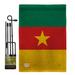 Breeze Decor Cameroon the World Nationality Impressions 2-Sided Burlap 19 x 13 in. Flag Set in Green/Orange/Red | 18.5 H x 13 W in | Wayfair