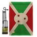 Breeze Decor Burundi the World Nationality Impressions 2-Sided Burlap 19 x 13 in. Flag Set in Green/Red | 18.5 H x 13 W x 1 D in | Wayfair