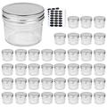 Accguan 4oz Glass Jars With Lids(Silver),Mason Jars,glass jars with lids,Ideal For Honey,Jam,Wedding Favor,DIY Magnetic Spice Jars,Mini Spice Jars For Kitchen,Set of 40
