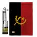 Breeze Decor Angola the World Nationality Impressions 2-Sided Polyester 19 x 13 in. Flag set in Black/Red | 18.5 H x 13 W x 1 D in | Wayfair