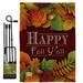 Breeze Decor Happy Fall Y All Harvest & Autumn Impressions 2-Sided Polyester 19 x 13 in. Flag Set in Black/Brown/Red | Wayfair