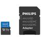 Philips Ultra Pro microSDXC Card 256 GB + SD Adapter UHS-I U3, Lesegeschwindigkeit bis zu 100 MB/s, A1 Fast App Performance, V30, Speicherkarte für Smartphones, Tablet, PC, Card Reader, 4K UHD Video