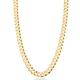 Miabella Solid 18K Gold Over Sterling Silver Italian 7mm Diamond-Cut Cuban Link Curb Chain Necklace for Men Women, 16, 18, 20, 22, 24, 26, 30 Inch (24)