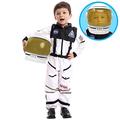 Spooktacular Creations Astronaut Costume for Kids with Movable Visor Astronaut Helmet, NASA Space Costume Halloween Costume Kids, Pretend Role Play Dress Up (White)-Medium (7-9 yrs)