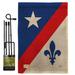 Breeze Decor Franco American Interests Fleur De Lys Impressions 2-Sided Polyester 19 x 13 in. Flag Set in Blue/Red | 18.5 H x 13 W x 1 D in | Wayfair