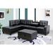 Black Reclining Sectional - Red Barrel Studio® Benkelman 102" Wide Right Hand Facing Sofa & Chaise w/ Ottoman | 35 H x 102 W x 81 D in | Wayfair