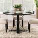 Greyleigh™ Julian 48" Trestle Dining Table Wood/Metal in Black/Brown/Gray | 30.5 H x 48 W x 48 D in | Wayfair 8C60FC7A238047078CDBAFFEEF1B83E5