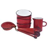 Canvas Home Tinware 7 Piece Kitchen Prep Set, Metal in Red | Wayfair C28-KPS-RD