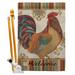 Breeze Decor Welcome Rooster 2-Sided Polyester 40 x 28 in. Flag set in Brown | 40 H x 28 W x 1 D in | Wayfair BD-FA-HS-110127-IP-BO-D-US18-WA