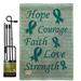 Breeze Decor Hope, Faith, Courage Inspirational Support Impressions 2-Sided Polyester 19 x 13 in. Flag Set in Green | 18.5 H x 13 W in | Wayfair