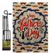 Breeze Decor Happy Father's Day Mustache Summer Impressions 2-Sided Polyester 19 x 13 in. Flag Set in Black/Brown | 18.5 H x 13 W x 1 D in | Wayfair