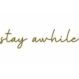 Ebern Designs Stay Awhile Wall Decal Vinyl in Brown | 12 H x 50 W in | Wayfair 373E735C687F405B99CC52BBDD59A24F