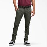 Dickies Men's Skinny Fit Double Knee Work Pants - Olive Green Size 32 30 (WP811)