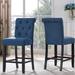 Darby Home Co Niall 24" Counter Stool Wood/Upholstered in Blue | 40.5 H x 18.5 W x 22.5 D in | Wayfair DRBH1565 43613988
