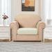 Winston Porter Stretch Textured Grid Box Cushion Armchair Slipcover Polyester in White | 9 H x 27.5 W x 25 D in | Wayfair
