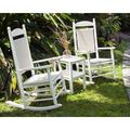 POLYWOOD® Rocker Jefferson Woven Outdoor Rocking Chair in Gray/Black | 47 H x 26.5 W x 34 D in | Wayfair K147FGYCA