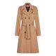 De la Crème - Womens Wool & Cashmere Belted Long Military Trench Coat, Camel, Size 22