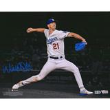 Walker Buehler Los Angeles Dodgers Autographed 11" x 14" Throwing Spotlight Photograph