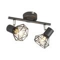 Qazqa - mosh - Spot plafond, plafonnier - 2 lumière - l 34 mm - Noir - Moderne - éclairage