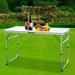 Ktaxon 35.43" Rectangular Portable Folding Table Plastic/Resin in White | 27.56 H x 35.43 W x 23.62 D in | Wayfair wf1-13027081