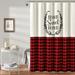 Home Sweet Home Wreath Shower Curtain Red Single 72X72 - Lush Decor 16T005196