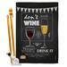 Breeze Decor Don't Wine, Just Drink It Happy Hour & Drinks Wine Impressions Decorative 2-Sided 40 x 28 in. Flag Set in Black | Wayfair