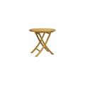 Highland Dunes Macintyre Grade A Round Teak Outdoor Side Table Wood in Brown/White | 20 H x 19 W x 19 D in | Wayfair