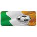 Multicolor 0.1" x 47" L X 19" W Kitchen Mat - East Urban Home Sports Theme Soccer Ball In A Net Game Goal w/ Ireland National Flag Victory Win Kitchen Mat 0.1 x 19.0 x 47.0 D | Wayfair